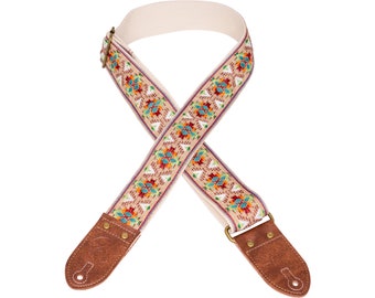 Tan & Brown Southwest Vintage Ribbon Guitar Strap