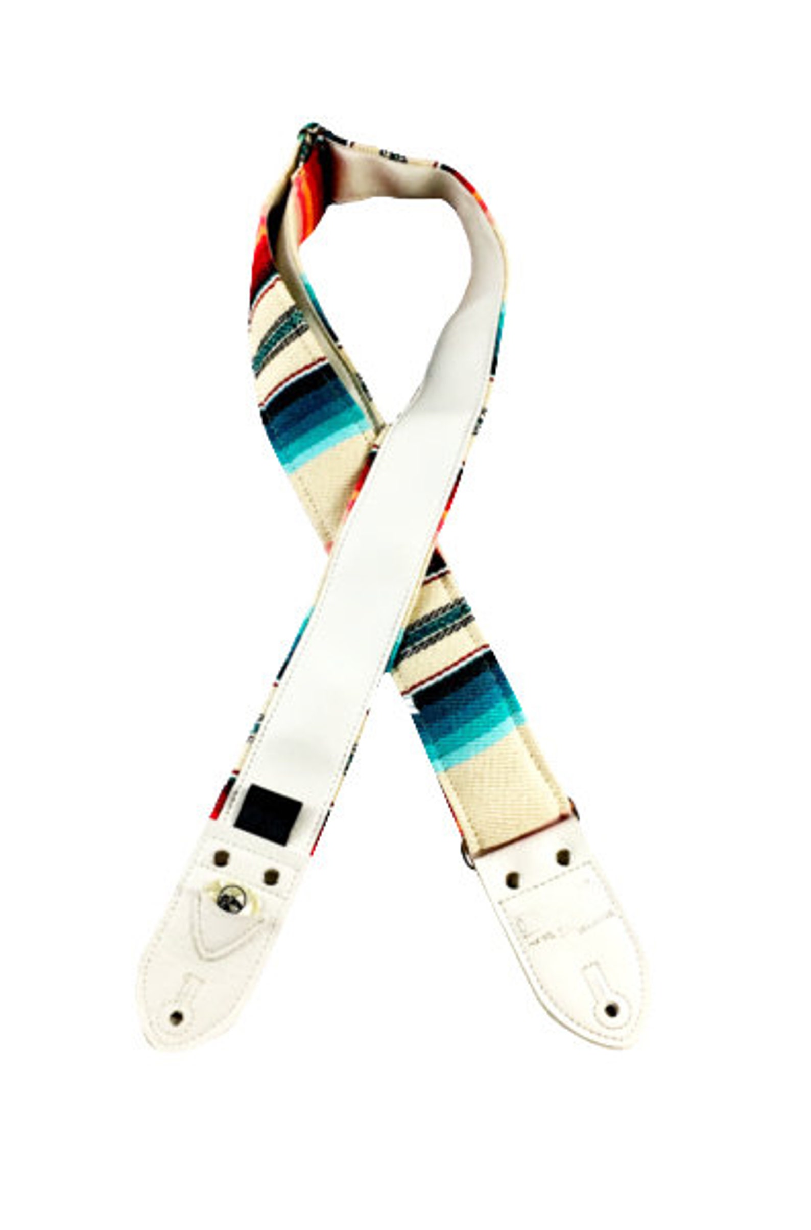 Cream & Blue Saddle Blanket Guitar Strap Etsy