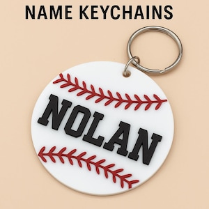 Personalisierte Baseball Name Schlüsselanhänger - Individuelle Sport Geschenke für Kinder, Teams & Trainer