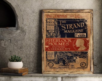 Sherlock HOLMES, Dr WATSON poster, Sherlock poster, literature poster, book poster, handmade poster, poster in french, art print,