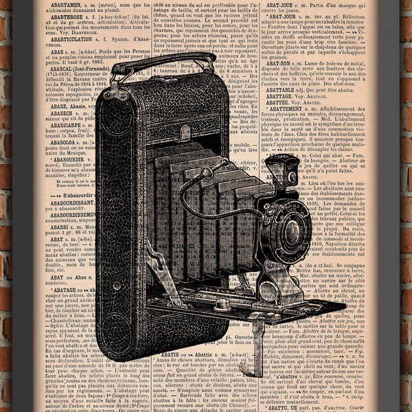 Viktorianische Industriekamera, Vintage-Fotografie, Kunstdruck, Wanddekoration, Geschenkposter, Original-Wörterbuchseitendruck