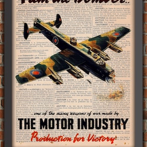 WW2 England War Spitfire Plane Propaganda Army RAF Aviator Flying Vintage Art Print Home Decor Gift Poster Original Dictionary Page Print