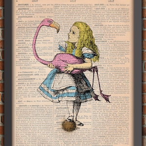 Alice In Wonderland Art Print  Home Decor Writing Gift Literature Poster Original Dictionary Vintage Book Page Print [A01]