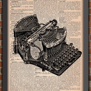 Typewriter Victorian Industrial Office Decor Photography Victorian Vintage Art Print Home Decor Gift Poster Original Dictionary Page Print