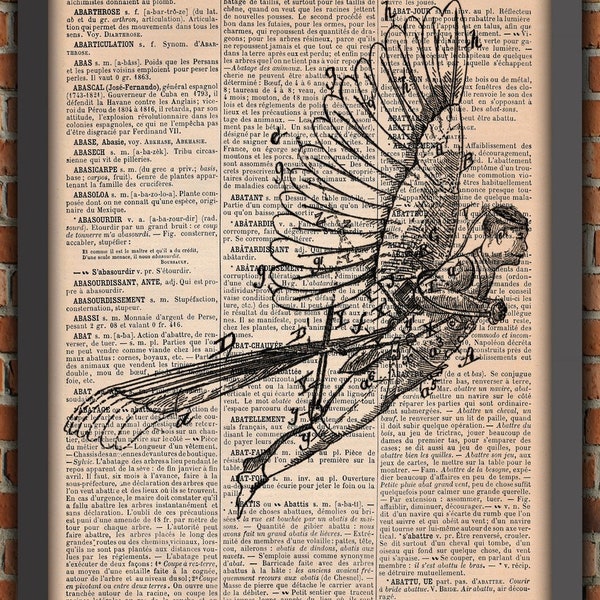 Machine volante, homme Steampunk,  homme volant,  homme oiseau, Décoration Murale,  Cadeau original, Poster Original