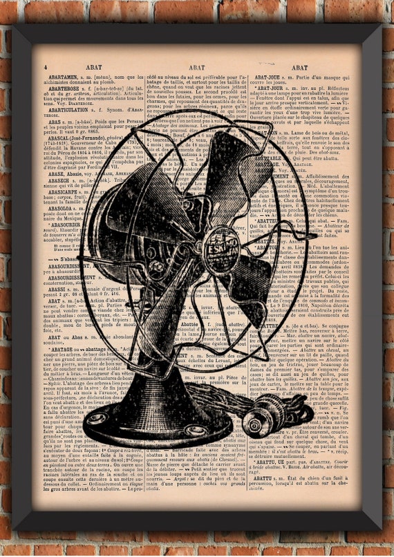 Electric Fan Propeller, Steampunk poster,  Retro Machine,  Vintage Art Print, Home Decor, original