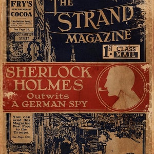 Sherlock HOLMES, Dr WATSON poster, Sherlock poster, literature poster, book poster, handmade poster, poster in french, art print, image 2