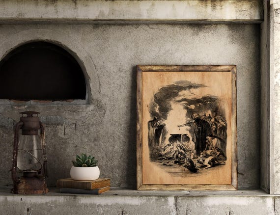 occult art, black sabbath print, witchcraft,  witches and devil, medieval poster, art print,