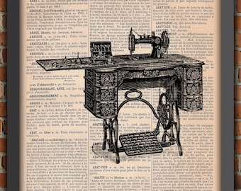 Sewing Machine Singer Victorian Industrial Office Decor Victorian Vintage Art Print Home Decor Gift Poster Original Dictionary Page Print