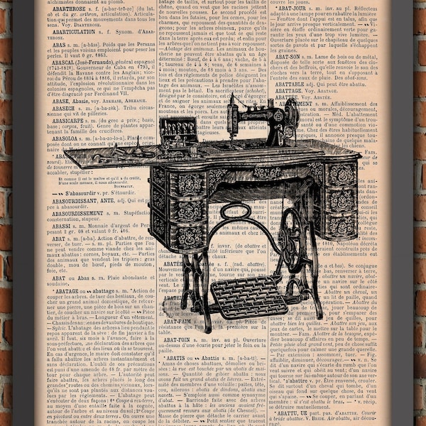 Sewing Machine Singer Victorian Industrial Office Decor Victorian Vintage Art Print Home Decor Gift Poster Original Dictionary Page Print