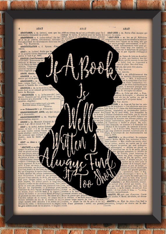 Emily Dickinson Quote Love Silhouette Love Poetry Love Book Vintage Art Print Home Decor Gift Poster Original Dictionary Page Print [A021]