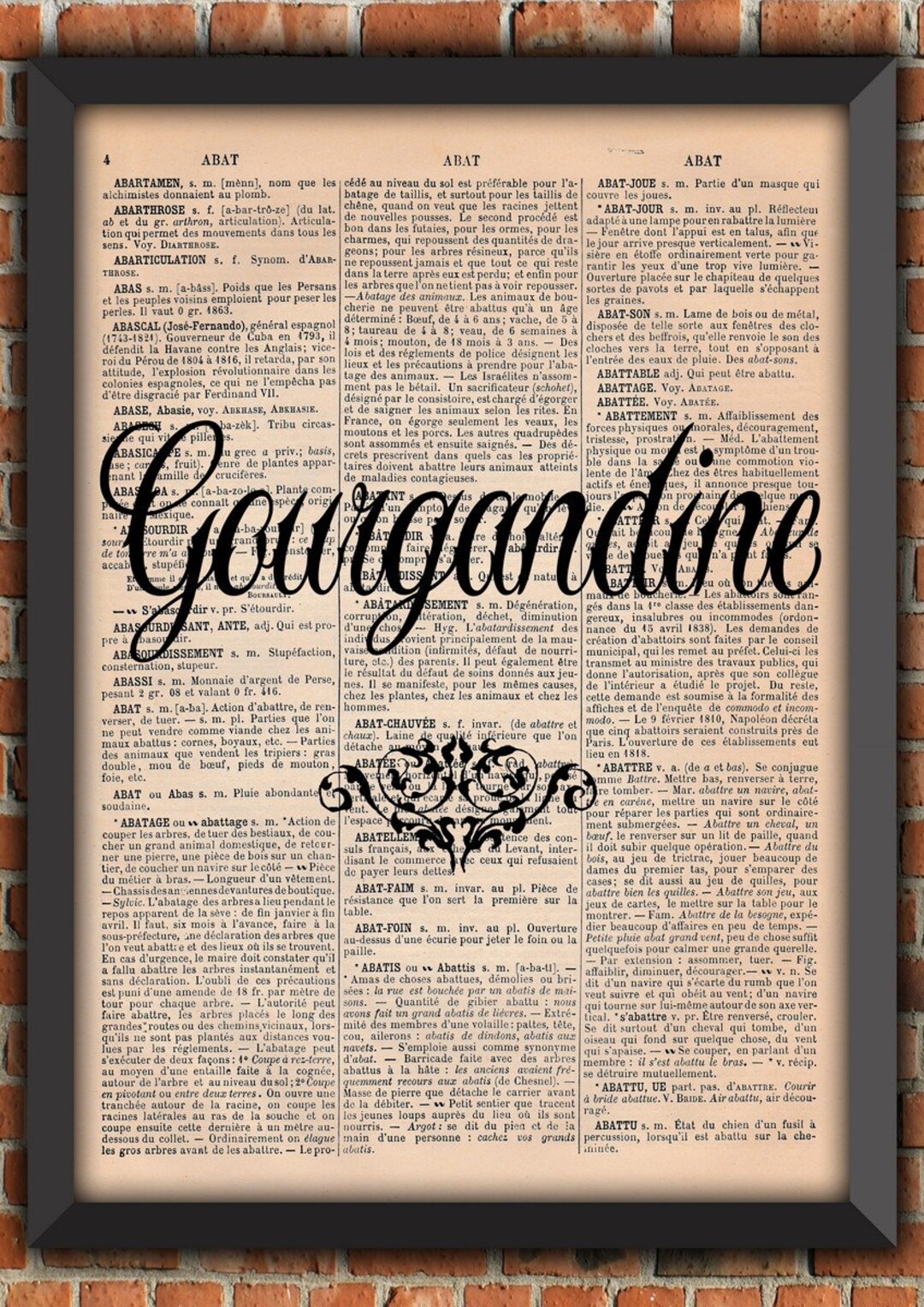 Art Print; French Insult; GOURGANDINE; Home Decor; Funny Gift; Gift ...
