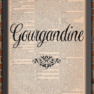 Art print; french insult; GOURGANDINE; Home Decor; funny Gift;  gift from France;