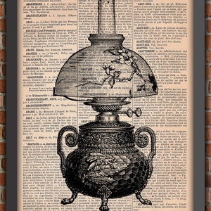 Lightbulb Industrial Edison Steampunk  Art Print  Home Decor Writing Gift Poster Original Dictionary Vintage Book Page Print [A01]