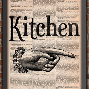 Alterations Possible Pointing Hand Kitchen Gothic Punk Dark Scary Vintage Art Print Home Decor Gift Poster Original Dictionary Page Print