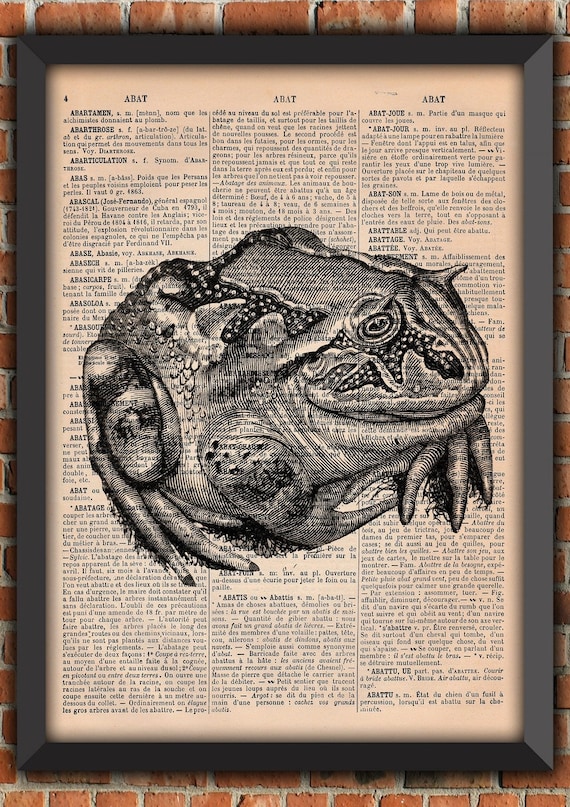 Goblincore, horned toad, Dark print, Scary, Witch, Halloween, Art Print, Home Decor, Gift from France