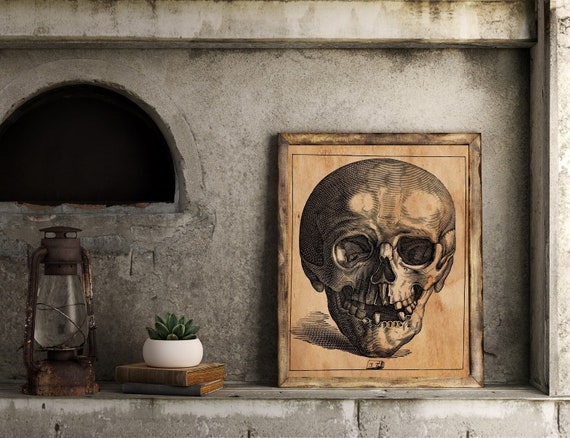 skull poster, memento mori, skeleton poster, medieval art, art print, grimoire