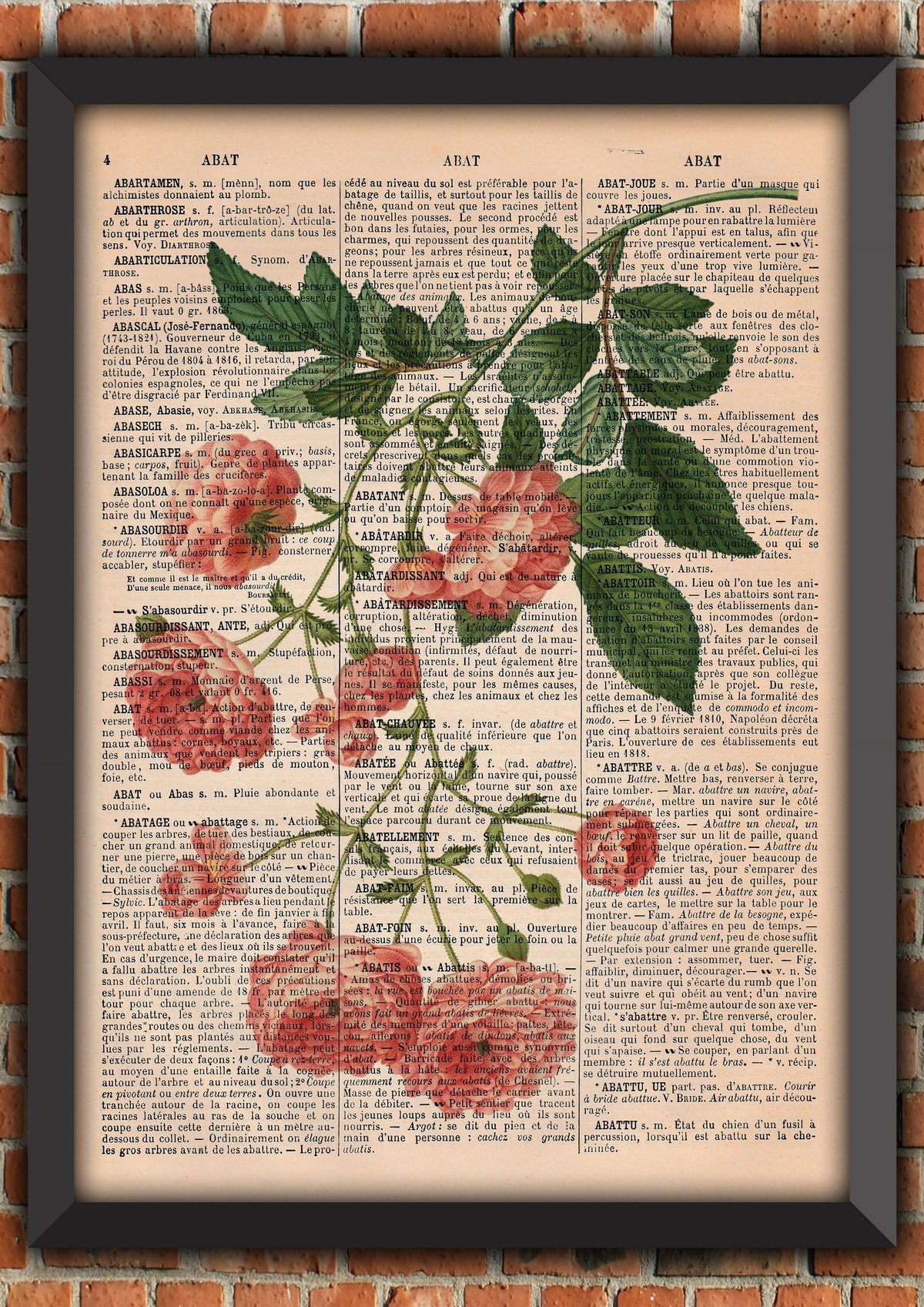 Fleur Fête Des Mères Shabby Chic Jardin Rose Bouquet Vintage Art Print Décoration Murale Cadeau Post