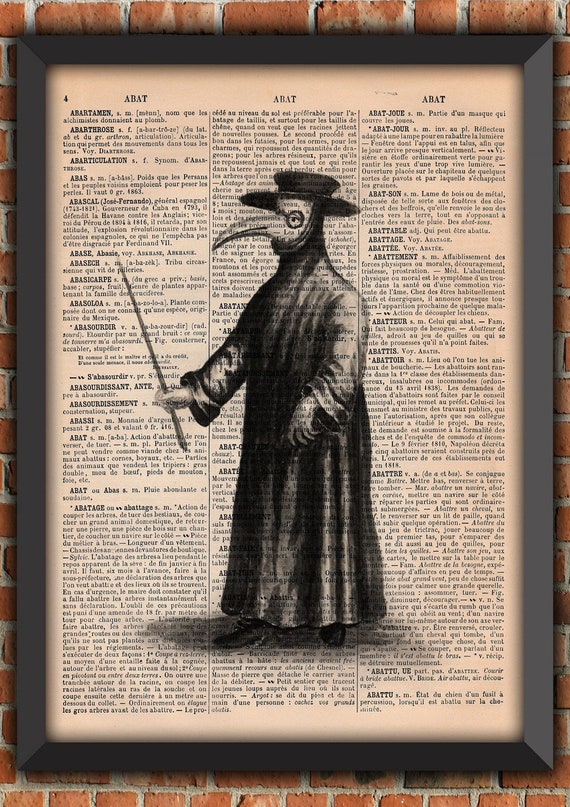 Poster Doctor Plague Pandemic Mask doctor Vintage medicine costume curiosity Art Print Poster Original Dictionary Page French Print