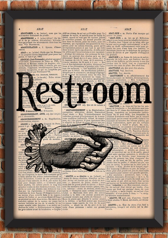 Alterations Possible Pointing Hand Restroom Gothic Punk Dark Scary Vintage Art Print Home Decor Gift Poster Original Dictionary Page Print