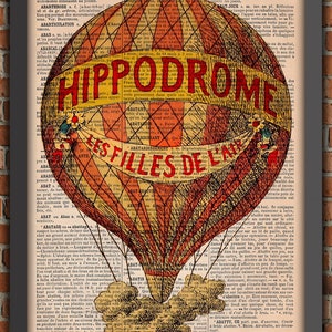 Poster di mongolfiera, Steampunk, Aviatore, Mongolfiera, Vittoriano, Stampa d'arte, Decorazione murale, Regalo originale, Regalo economico,