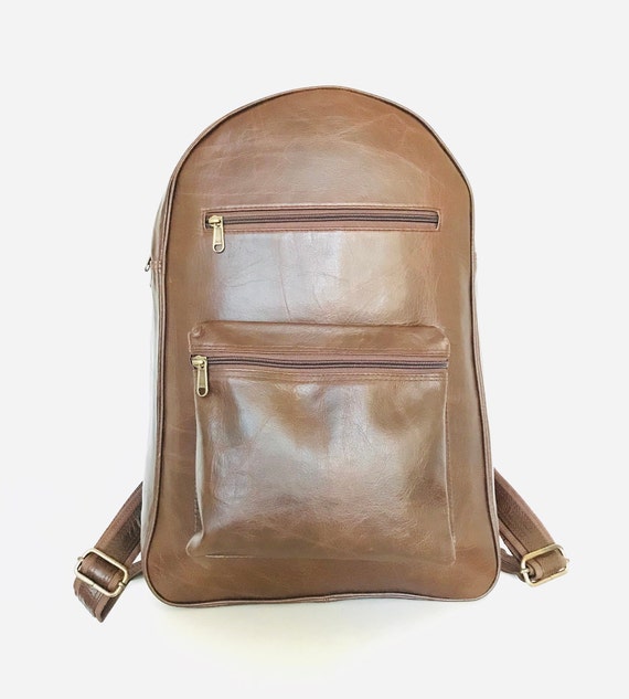 tan colour backpack