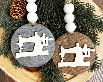 Santa Shaker by Becca Barton Sewing Machine/& Bird Ornaments hand Painted Ornaments