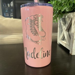 12oz Skinny Mini Tumbler with Plastic straw, kids tumbler, insulated tumbler