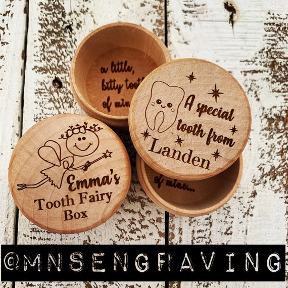 Personalized Tooth Fairy Box Tooth Fairy Holder Custom Name Trinket Box