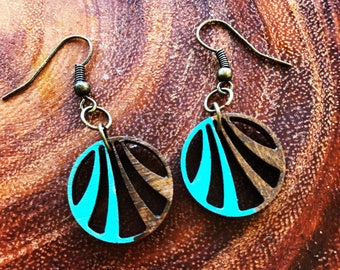 Lagoon and Earth Round Earrings