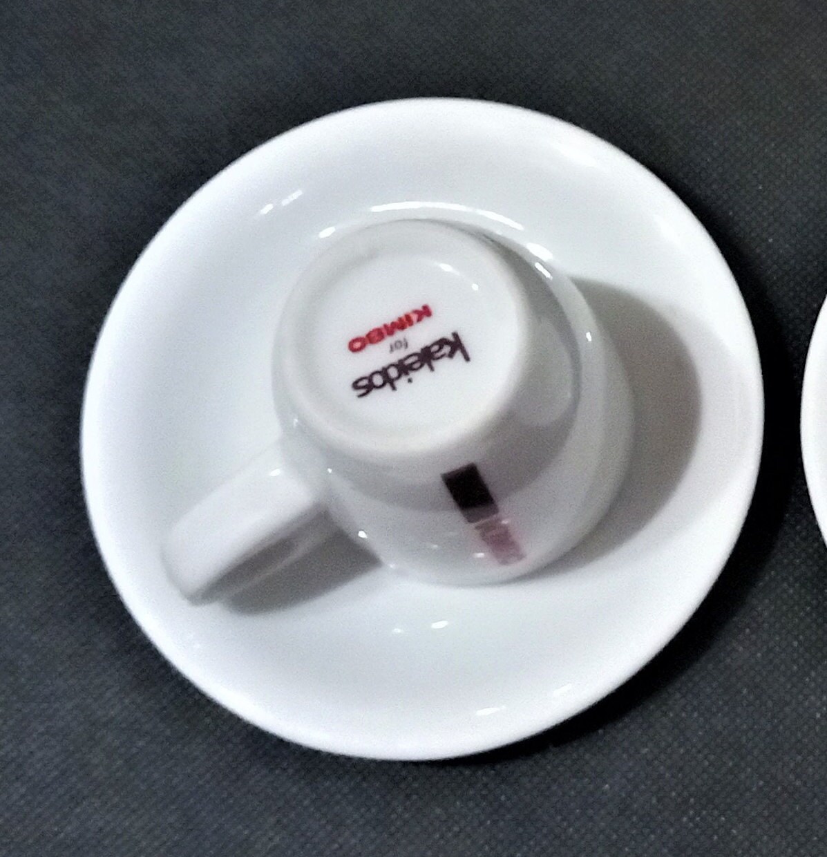 Cappuccino Cups- Set, Kimbo by Kaleidos. Porcelain 6 Oz Cup & Saucer Set  New