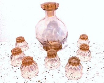 Service à liqueur Carafe + 7 verres + plateau