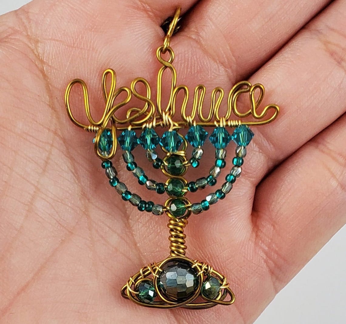 Ocean Yeshua Menorah Pendant Etsy