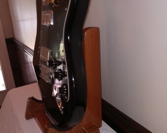 Leopard wood Guitar Stand.  Guitar Stand. Free shipping in the USA. Handcrafted with pride.