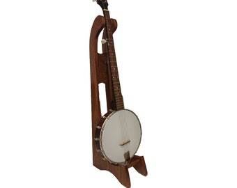 Tall Banjo Stand. Beautiful and Classy. A perfect compliment to your banjo. Free Shipping contiguous USA. Solid Wood. A great gift. On sale.