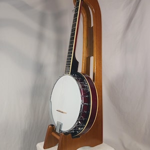 Tall Banjo Stand. Beautiful and Classy. A perfect compliment to your banjo. Free Shipping contiguous USA. Solid Wood. A great gift.
