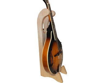 Tall Mandolin Stand. Beautiful and Classy. Perfect compliment to your Mandolin. Free Shipping in the USA. Solid Wood. A great gift. On sale.