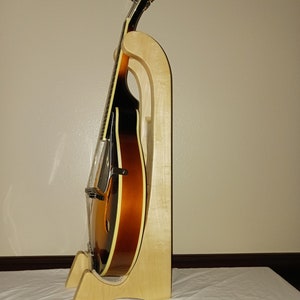 Tall Mandolin Stand. Beautiful and Classy. Perfect compliment to your Mandolin. Free Shipping in the USA. Solid Wood. A great gift. On sale. image 4