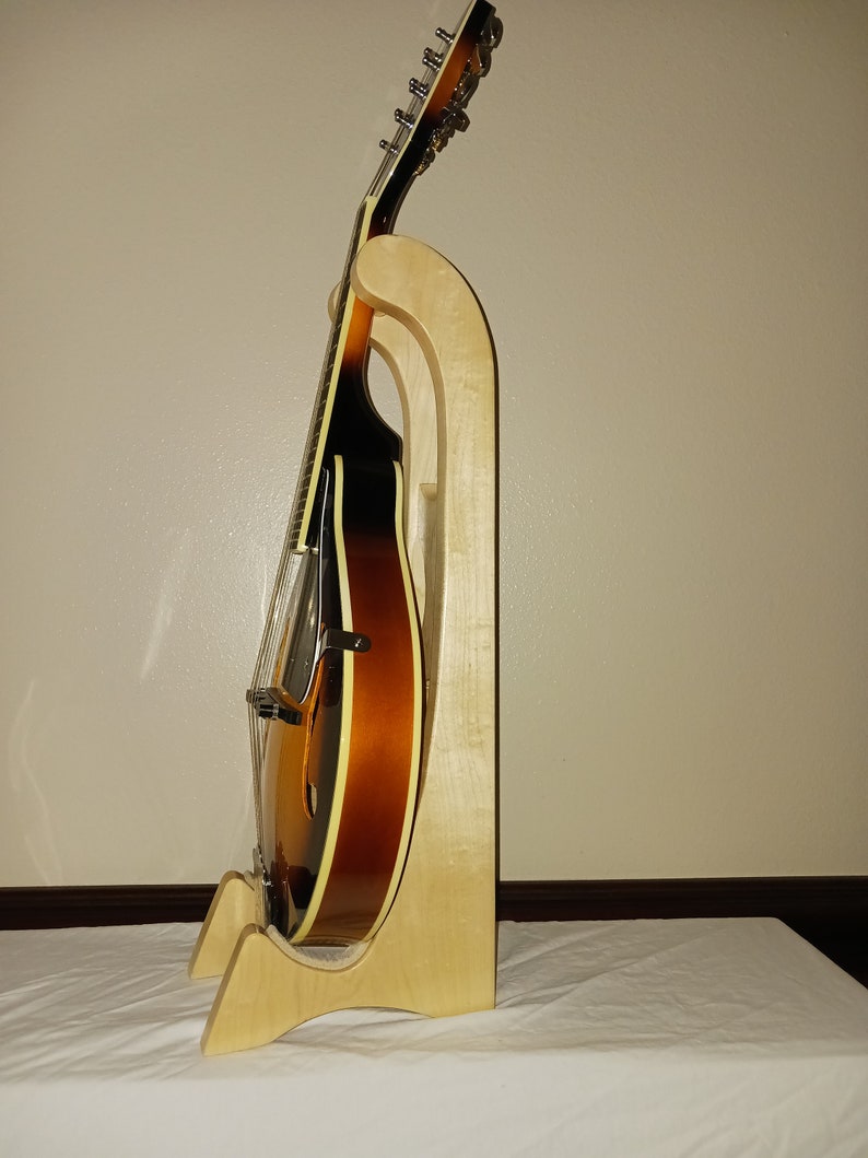 Tall Mandolin Stand. Beautiful and Classy. Perfect compliment to your Mandolin. Free Shipping in the USA. Solid Wood. A great gift. On sale. image 4