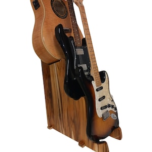 Guitar Stand 3 Tier, Three Styles, The Original. Solid hardwoods,not plywood. Handmade in the USA. Furniture for your Guitar Guitar Stands. image 2