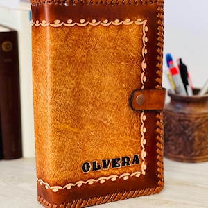 Personalized Leather Bible Cover, Hand Stamped, Book Sleeve