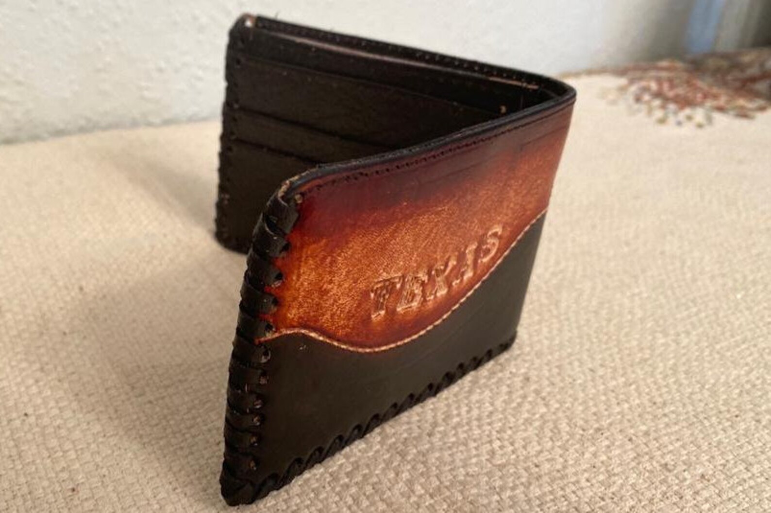 Texas Bifold Leather Wallet Made in Texas Handtooled Etsy