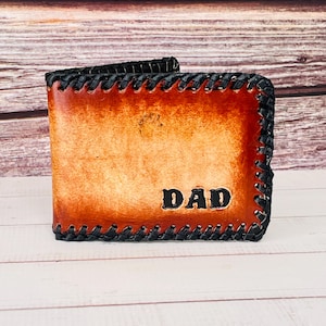 Personalized Mens Wallet, Dad Wallet, Father's Day Gift, Full Grain Leather Bifold, Unique Gift Ideas for Dad Husband Son