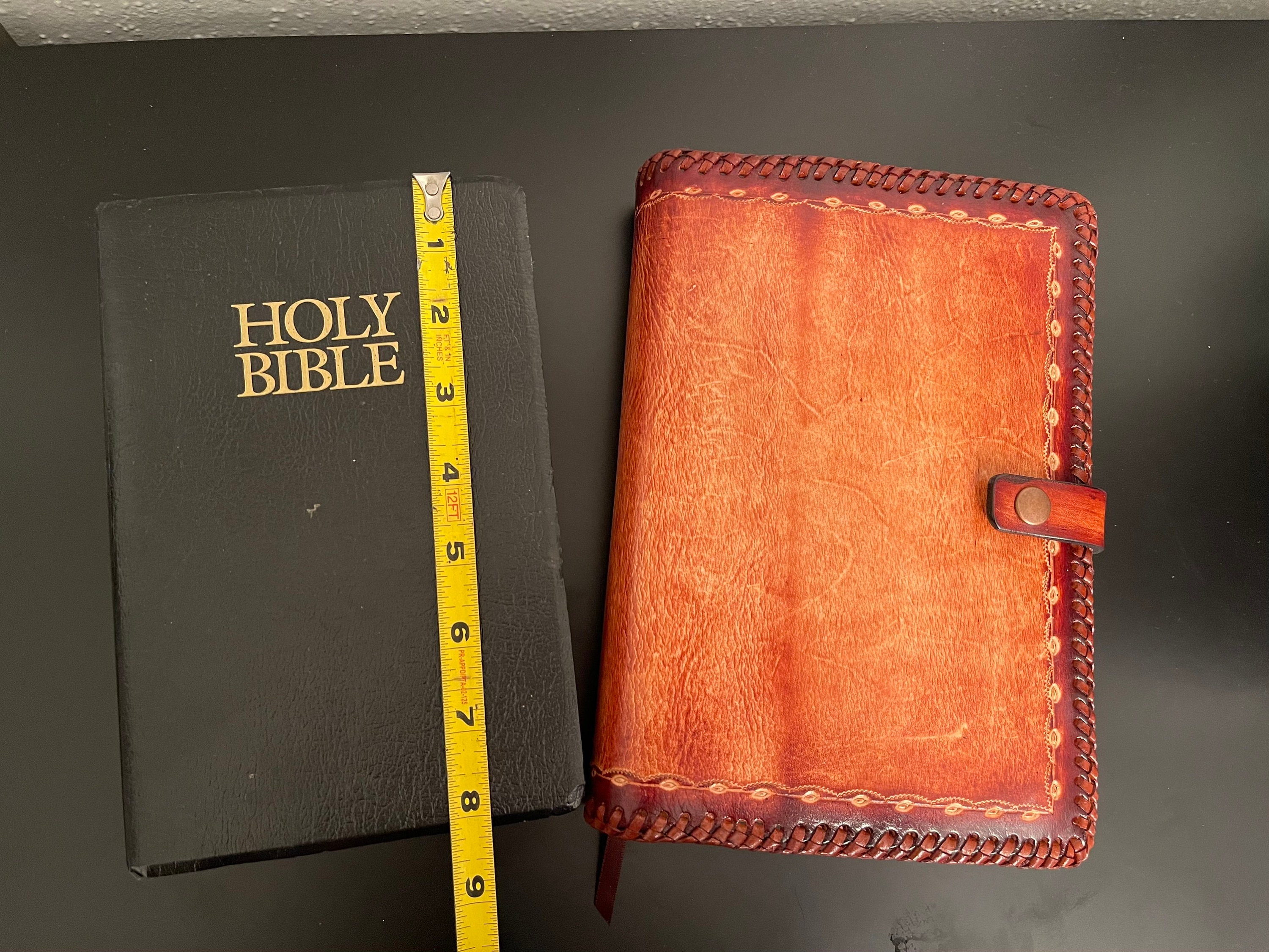 Handmade Leather Bible Cover Handlaced Genuine Leather Book Etsy