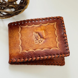 Personalized Hand Tooled Leather Wallet: Western Cowboy Bifold