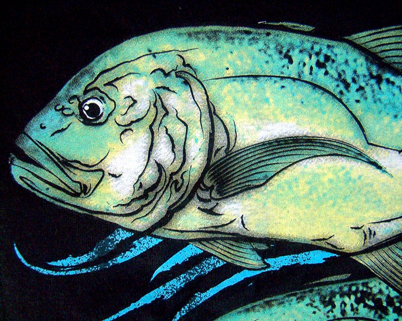 Slide Bait T-Shirt, Ulua Fishing Tshirt, Fish Design, Hawaiian Style Fish Shirt, Giant Trevally, Fisherman's Gift, Fish Print, Mens Tee