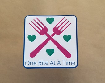 One bite at a time sticker