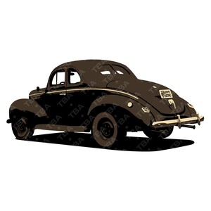1940, Ford, Coupé, Hot Rod, Hembräntbil, SVG, Digital nedladdning.