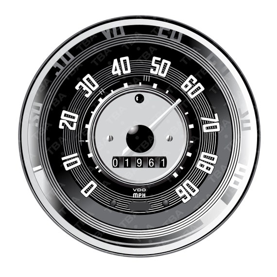 Speedometer Bug VW Beetle Classic Vintage SVG Digital