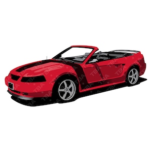 2000, Ford, Mustang, Convertible, SVG, Digital Download.